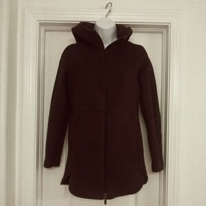 Lululemon Black Hooded Long Jacket Coat W/ Pockets